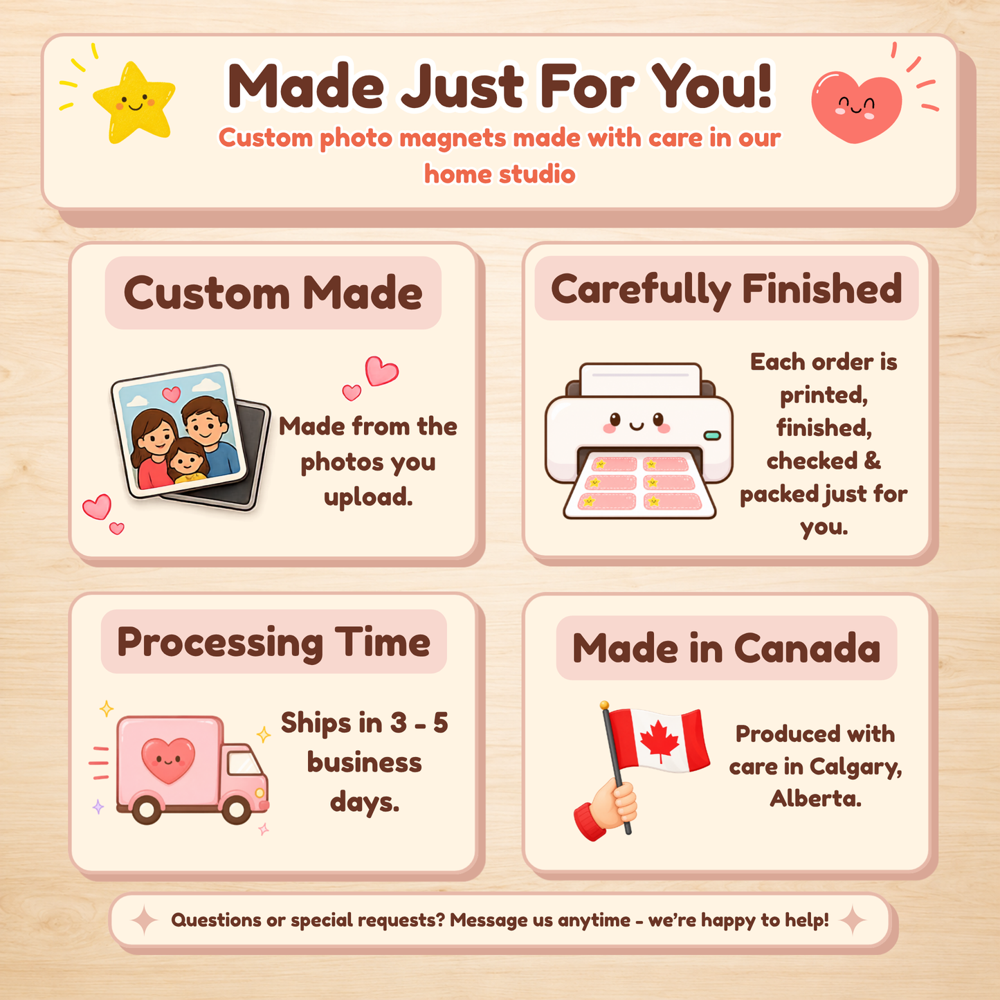 Custom 2x2 Photo Magnets – Personalized Glossy Fridge Keepsakes & Gift Sets