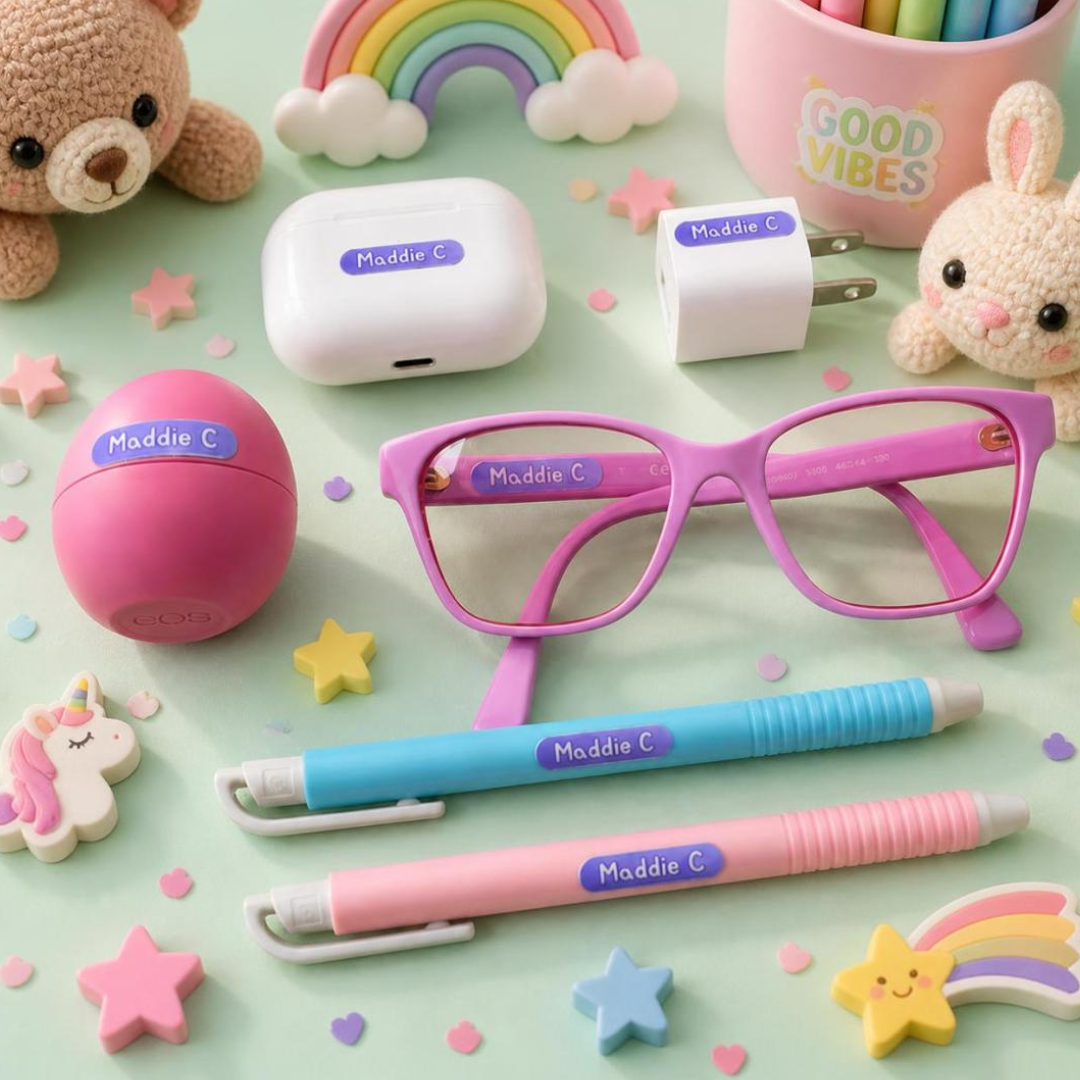 Personalized Waterproof Name Label Sticker Sheets for Kids