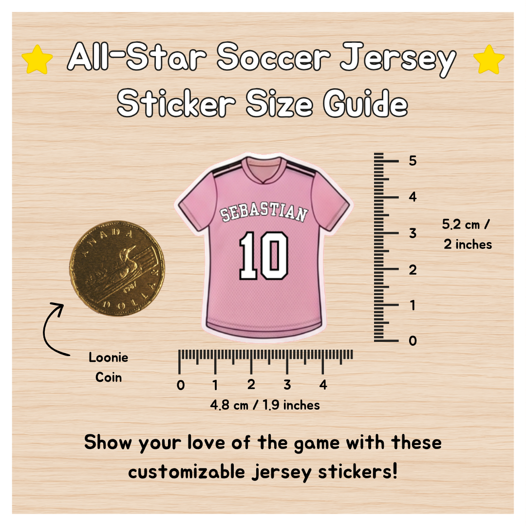 Personalized Soccer Jersey Stickers for Kids | Custom Name & Number Labels