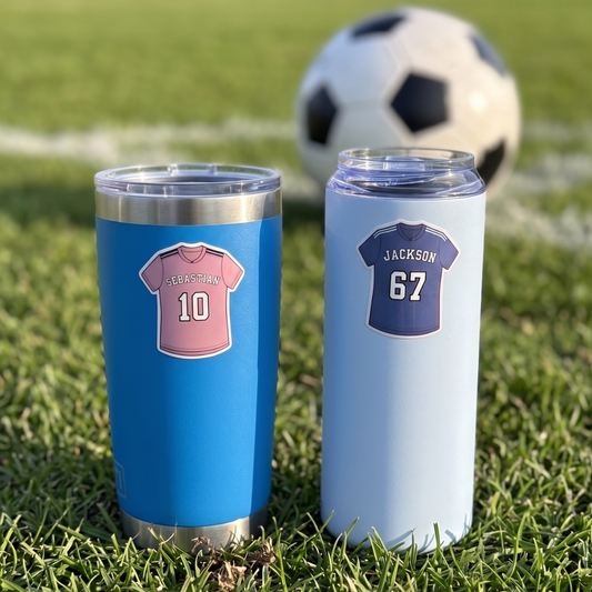 Personalized Soccer Jersey Stickers for Kids | Custom Name & Number Labels