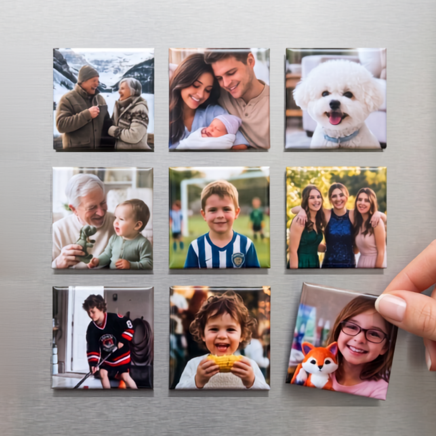 Custom 2x2 Photo Magnets – Personalized Glossy Fridge Keepsakes & Gift Sets