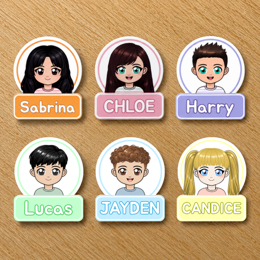 Custom Avatar Name Stickers – Waterproof Labels for Kids Water Bottles & School Gear