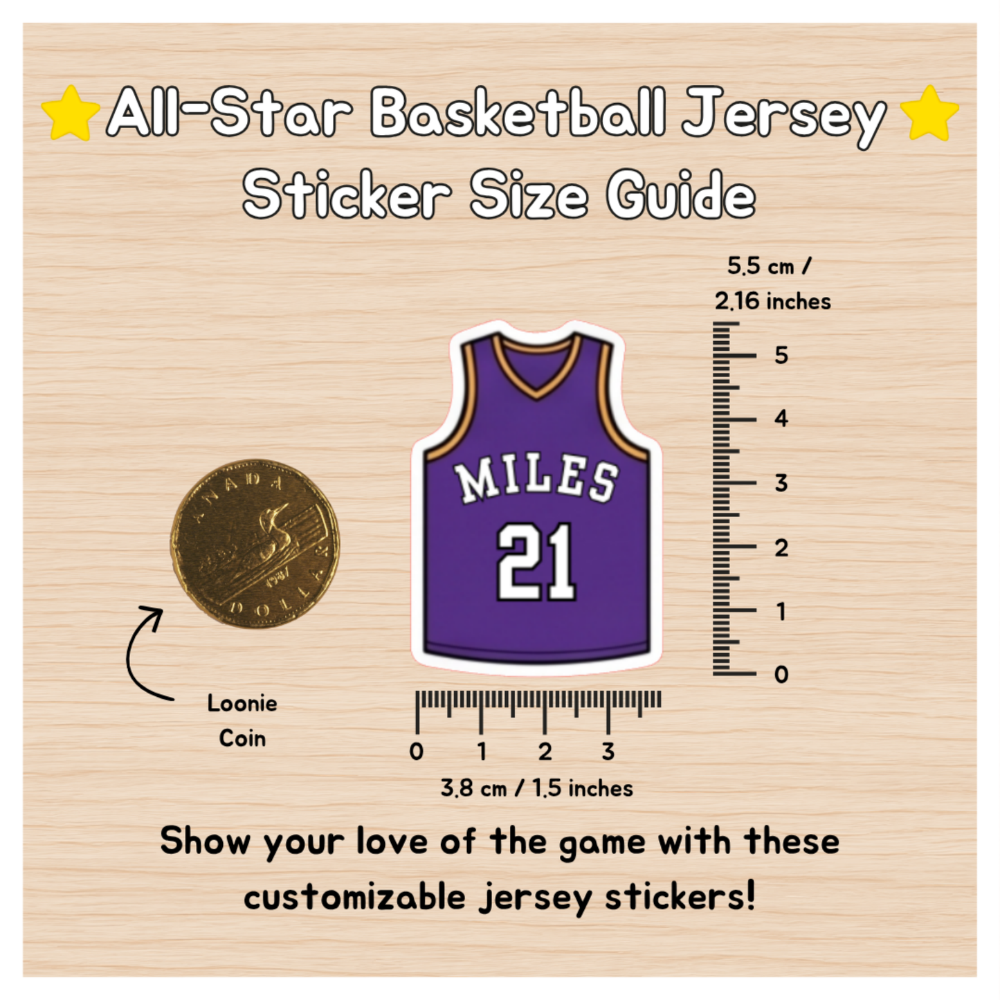 Personalized Basketball Jersey Stickers for Kids | Custom Name & Number Labels