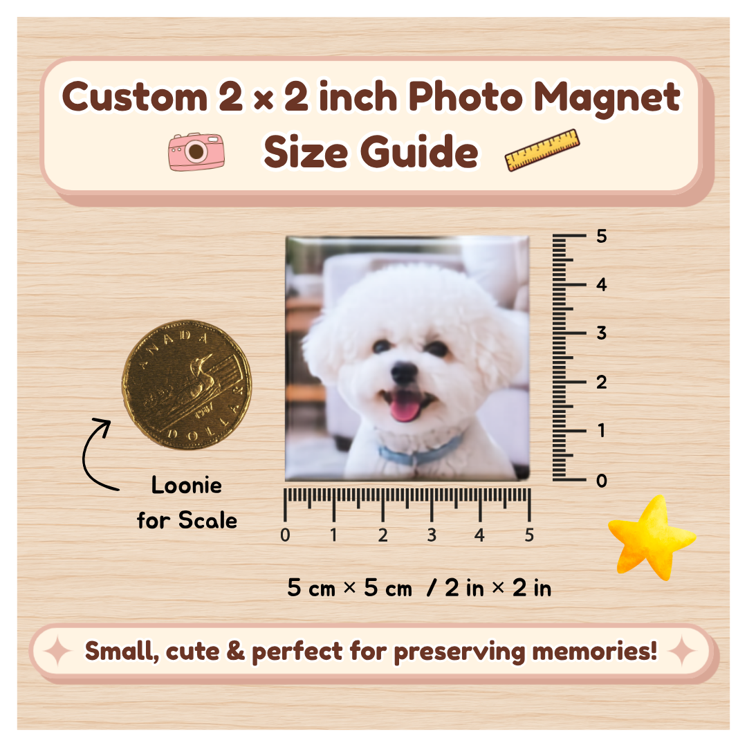 Custom 2x2 Photo Magnets – Personalized Glossy Fridge Keepsakes & Gift Sets