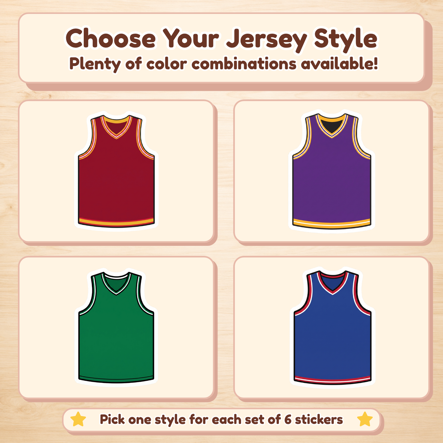 Personalized Basketball Jersey Stickers for Kids | Custom Name & Number Labels