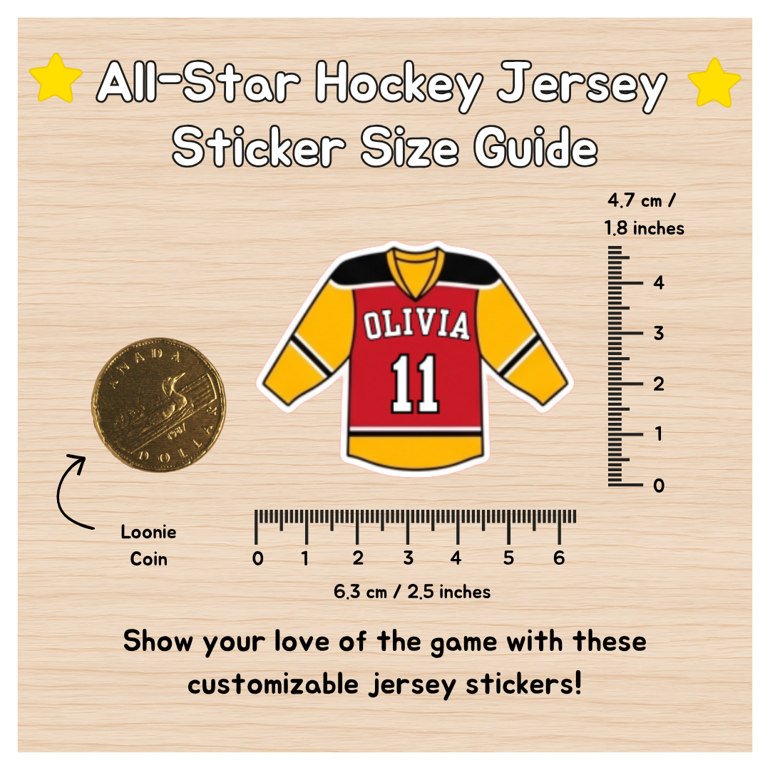 Personalized Hockey Jersey Stickers for Kids | Custom Name & Number Labels