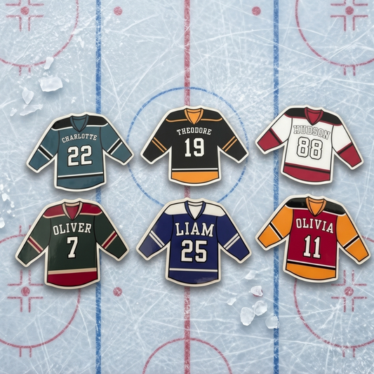 Personalized Hockey Jersey Stickers for Kids | Custom Name & Number Labels