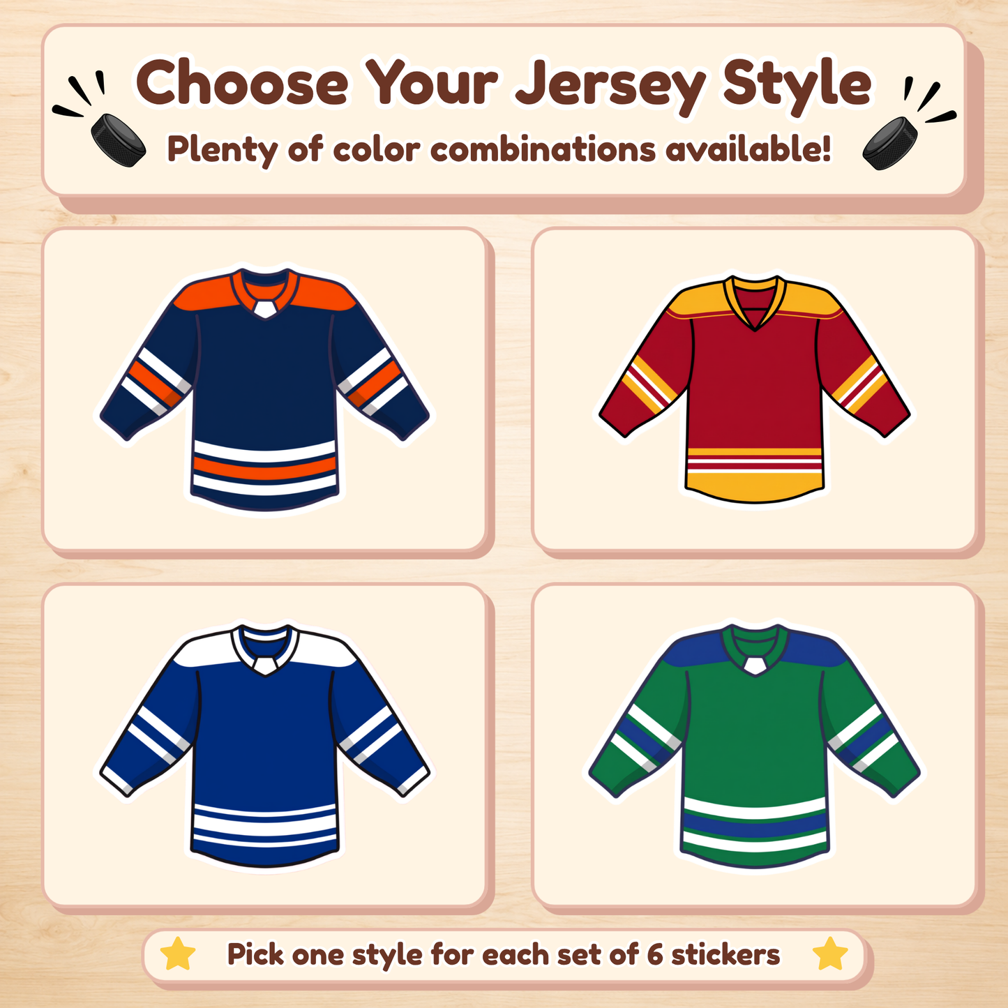 Personalized Hockey Jersey Stickers for Kids | Custom Name & Number Labels