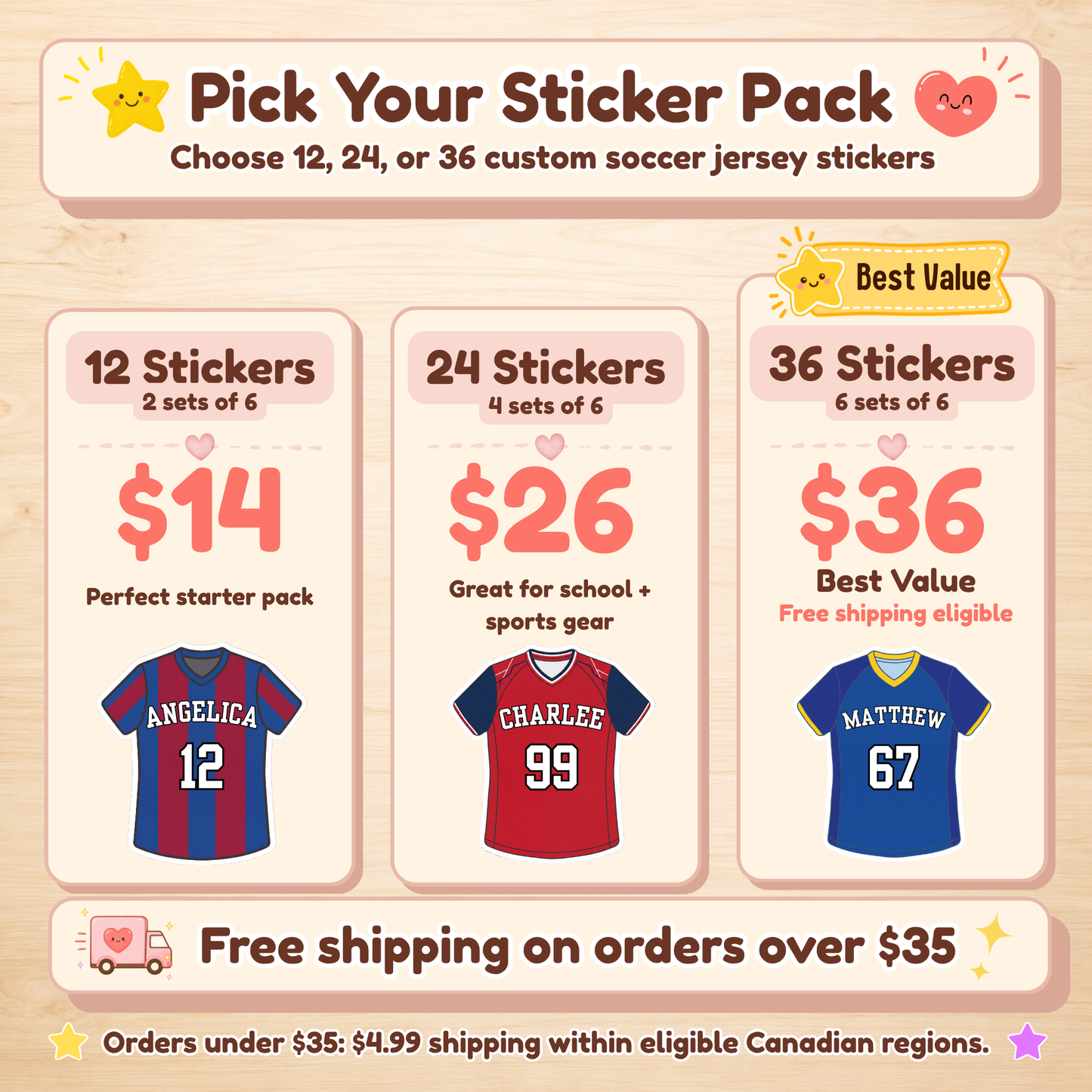 Personalized Soccer Jersey Stickers for Kids | Custom Name & Number Labels