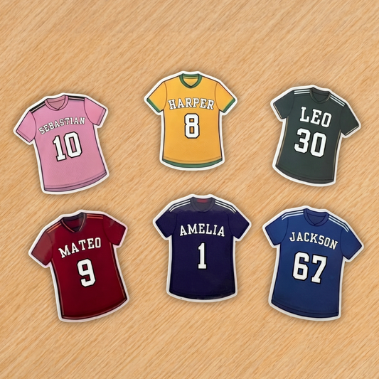 Personalized Soccer Jersey Stickers for Kids | Custom Name & Number Labels